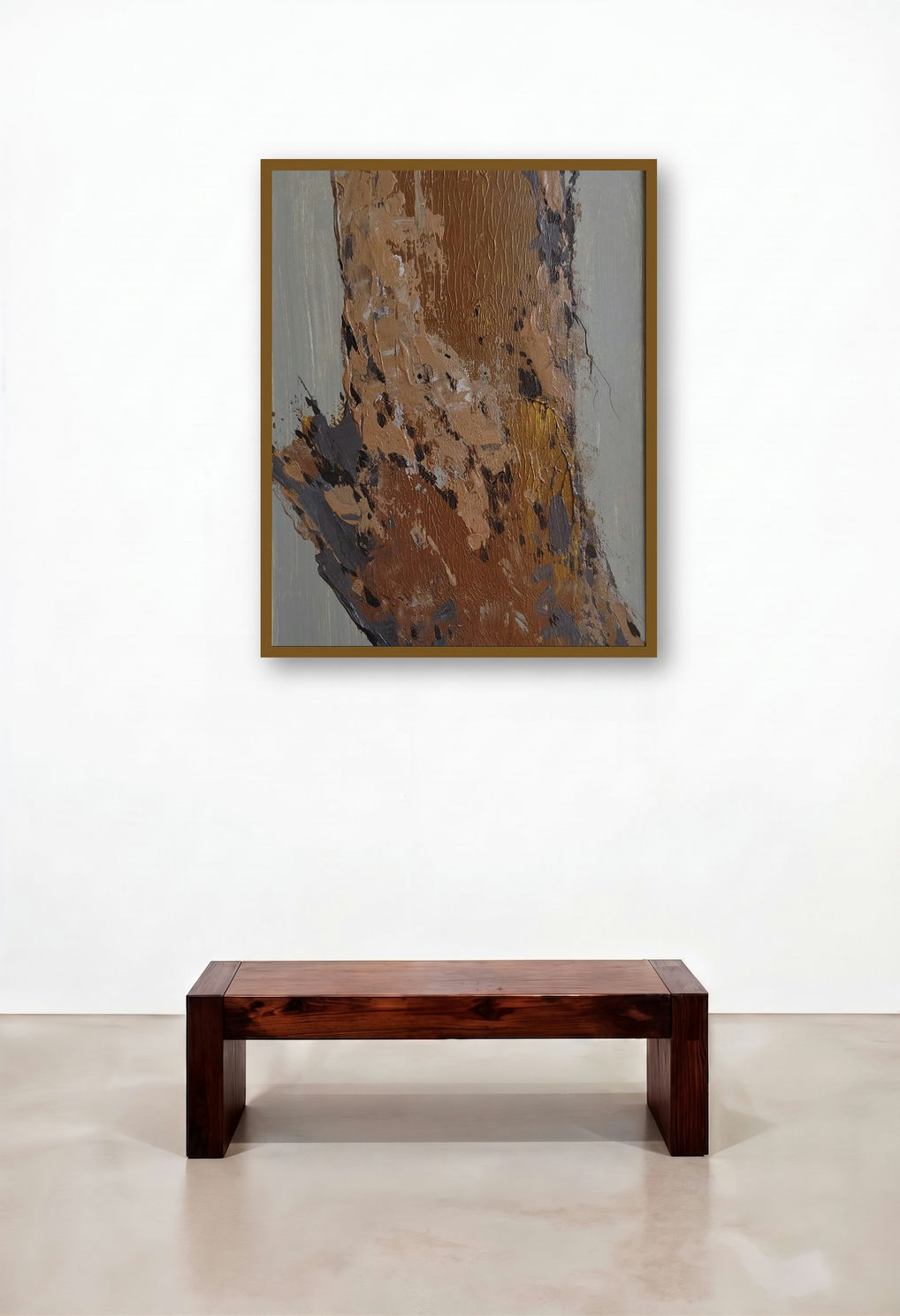Untitled 2 (Earth Tones) by artist Deepashri Sakat displayed in a Boutique Hotel Style Library