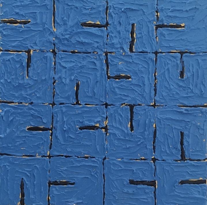 Abstract acrylic painting titled 'Untitled 2', 12x12 inches, by artist Sunny Malwatkar on Canvas