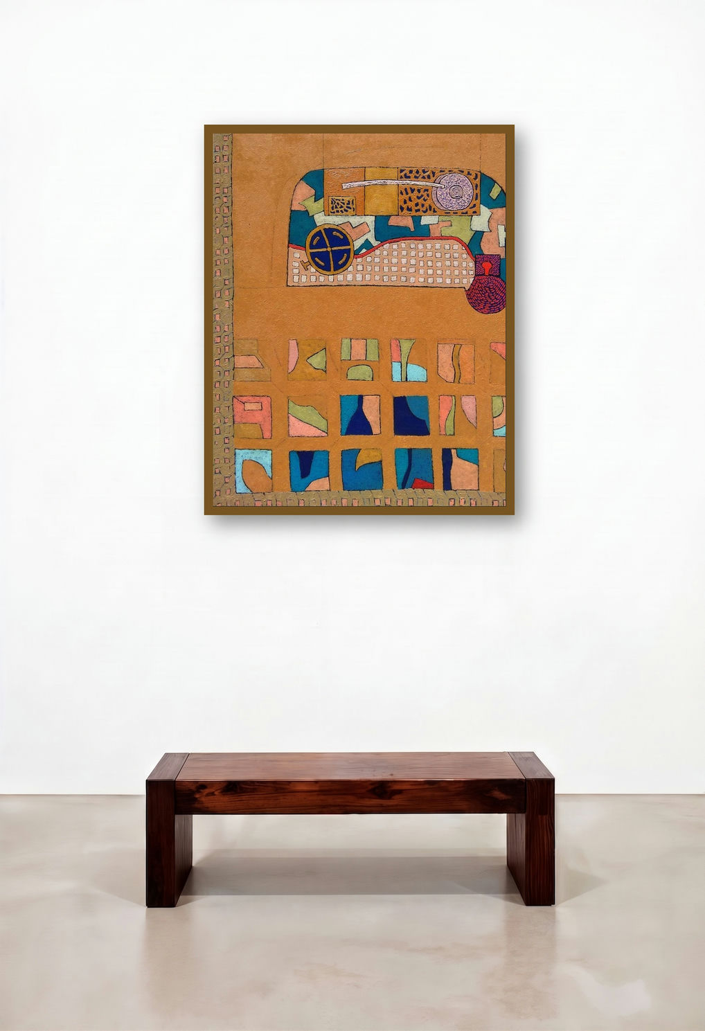 Untitled 2 (The Curious Contraption) by artist Sunil Ningule displayed in a Contemporary Luxury Hotel Lobby