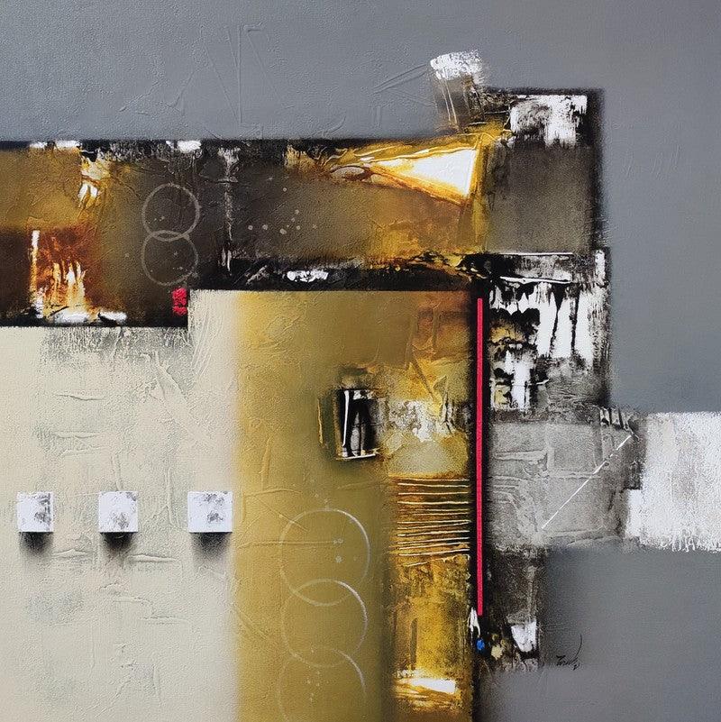 Abstract acrylic painting titled 'Untitled 2', 36x36 inches, by artist Paras Parmar on Canvas