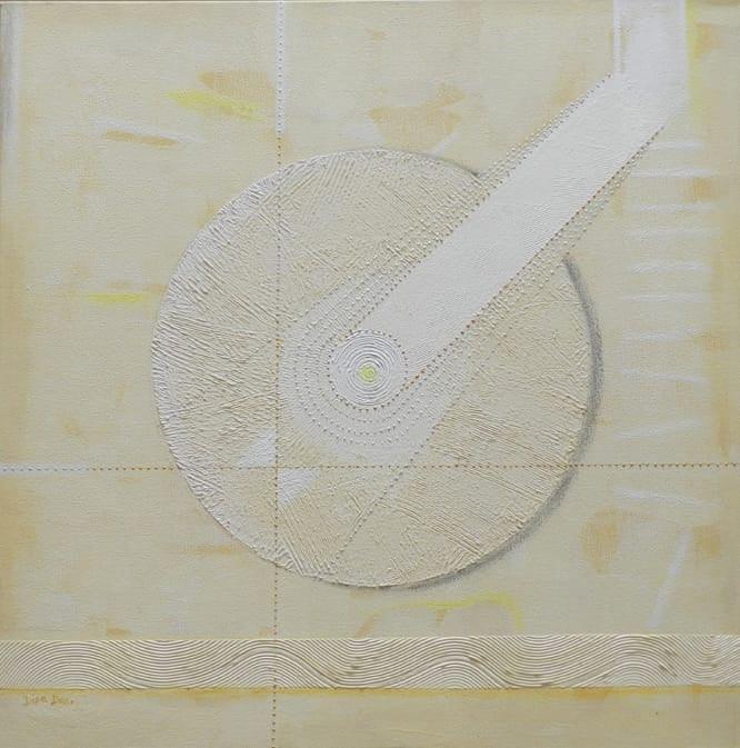 Abstract acrylic painting titled 'Untitled 2', 24x24 inches, by artist Dipa Das on Canvas