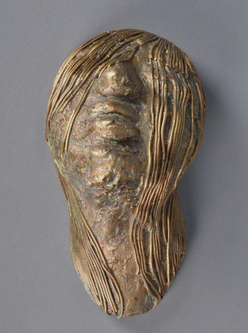 Figurative sculpture titled 'Untitled 2', 9x5x4 inches, by artist Kishor Sharma on Bronze