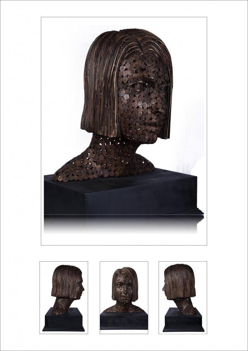 Figurative sculpture titled 'Untitled 2', 24x22x18 inches, by artist Prabhakar Singh on Copper, Brass