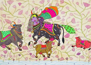 Religious acrylic painting titled 'Untitled 2', 11x15 inches, by artist Priti Singh on Paper