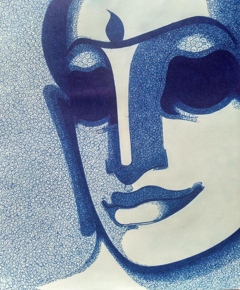 Religious pen drawing titled 'Untitled 2', 12x10 inches, by artist Prakaash Chandwadkar on Paper
