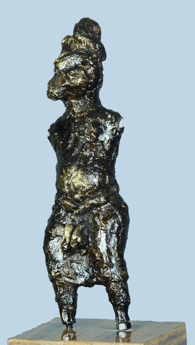 Figurative sculpture titled 'Untitled 2', 11x3x3 inches, by artist Kishor Sharma on Bronze