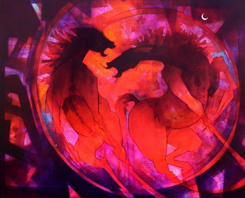 Animals acrylic painting titled 'Untitled 2', 48x60 inches, by artist Amol Pawar on Canvas