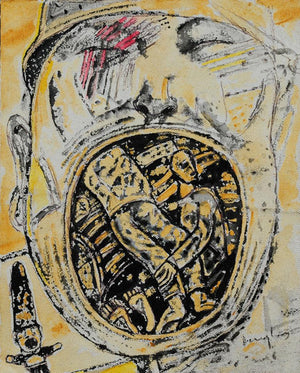 contemporary mixed media painting titled 'Untitled 2', 10x8 inches, by artist C Douglas on Canvas