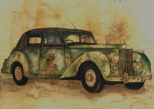 Transportation coffee & watercolor painting titled 'Untitled 2', 22x30 inches, by artist Afza Tamkanat on Acid Free Paper