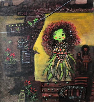 Untitled 2 (A Whimsical World) by Ekta Singh, Original Acrylic Contemporary Painting on Canvas, Small Vertical Wall Art