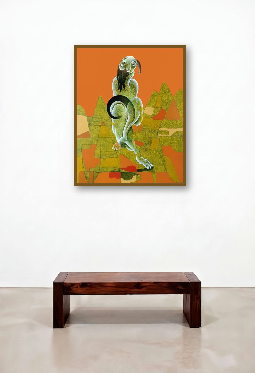 Untitled 2 (The Wanderer) by artist Dharmendra Kumar displayed in a Designer Lounge