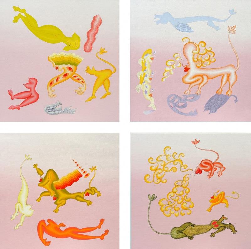 contemporary acrylic painting titled 'Untitled 2', 40x40 inches, by artist Fayyaz Khan on Canvas