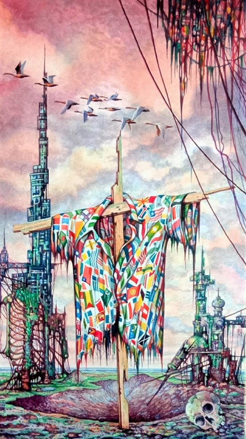 contemporary watercolor painting titled 'Untitled 2', 36x24 inches, by artist Bahuleyan C B on Paper