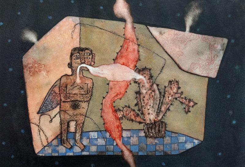 contemporary watercolor painting titled 'Untitled 2', 10x14 inches, by artist Sagar Kamble on Paper