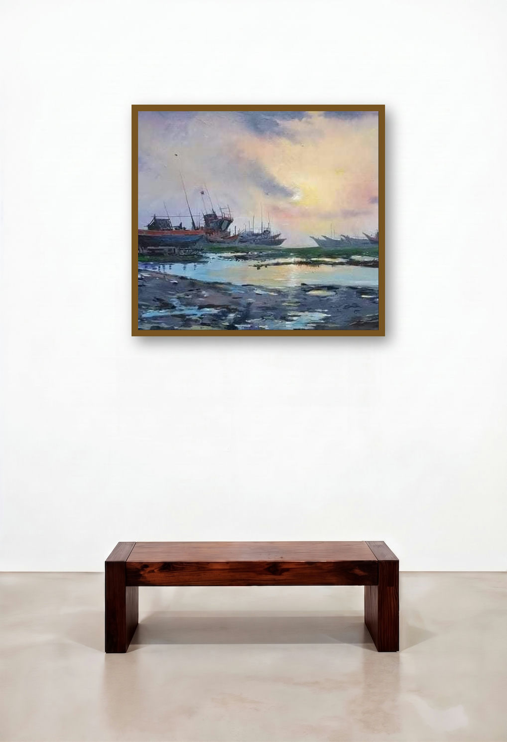 Untitled 2 (Golden Hour**) by artist Satyabrata Karmakar displayed in a Coastal Penthouse
