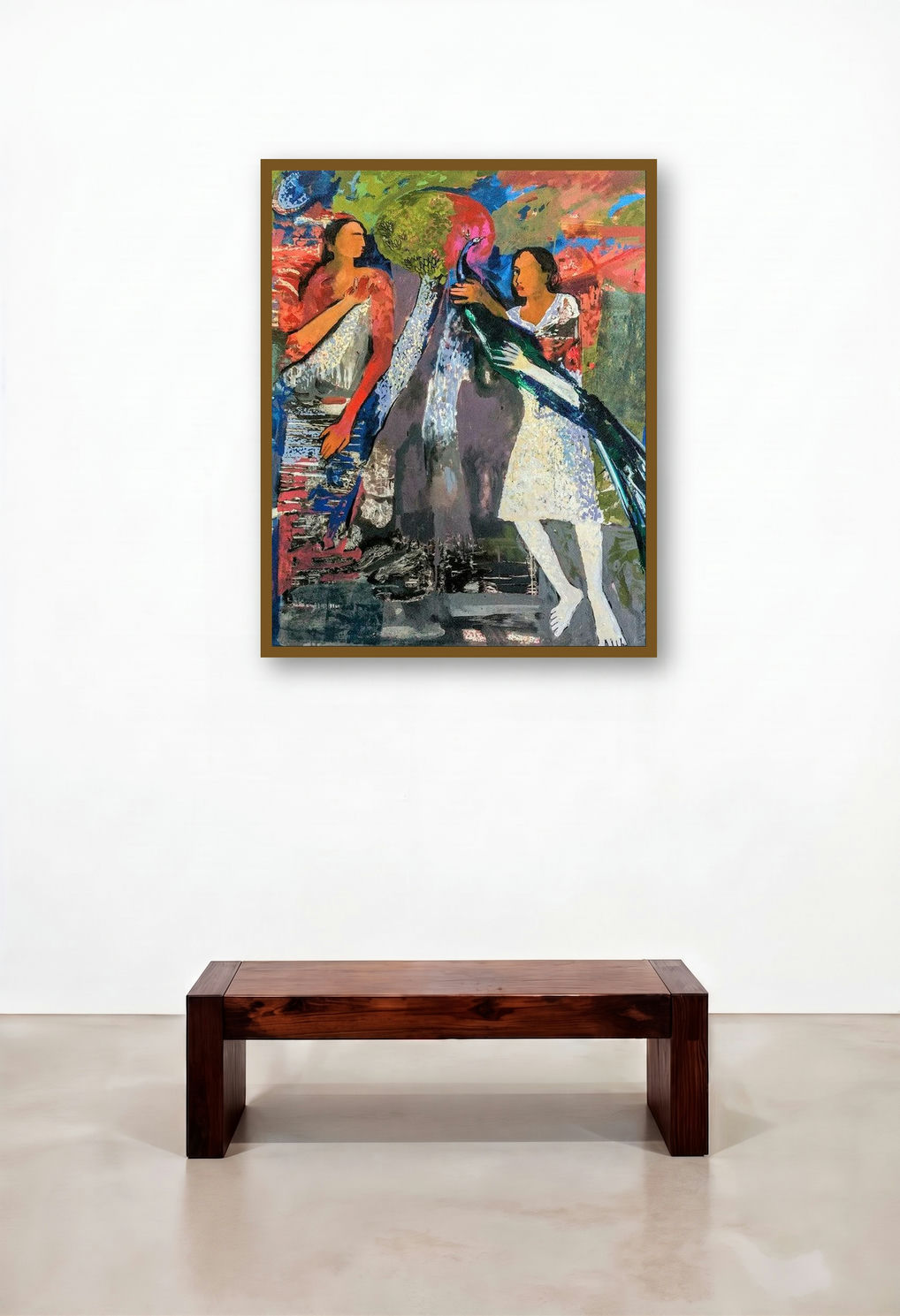 Untitled 2 (The Enchanting Bird) by artist Subhash Babhulkar displayed in a Transitional Penthouse