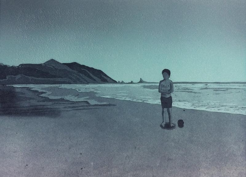 Figurative printmaking titled 'Untitled 2', 10x13 inches, by artist Dushyant Patel on Paper