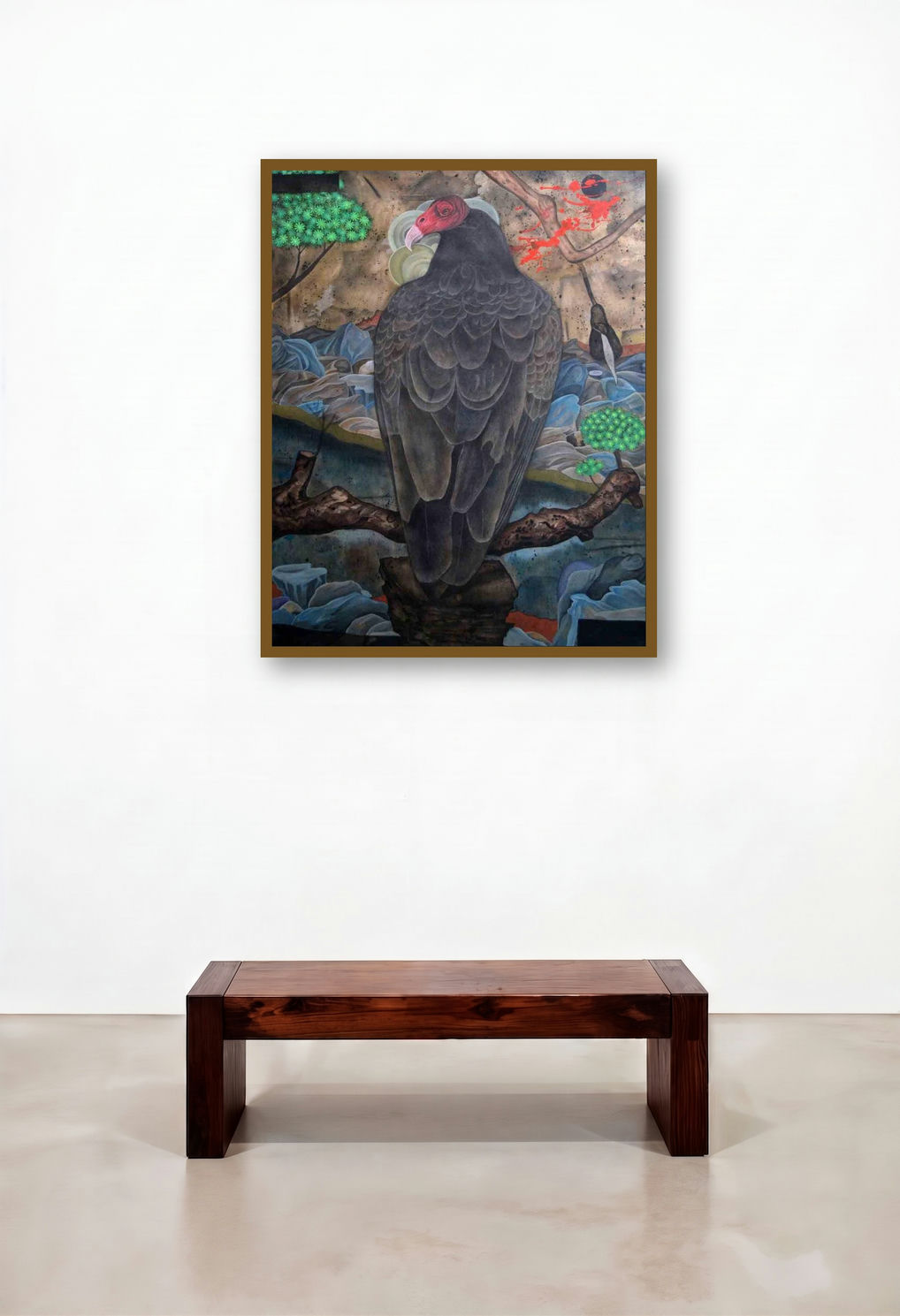 Untitled 2 (The Vigilant One) by artist Haraprasad Tripathy displayed in a Classic Family Room