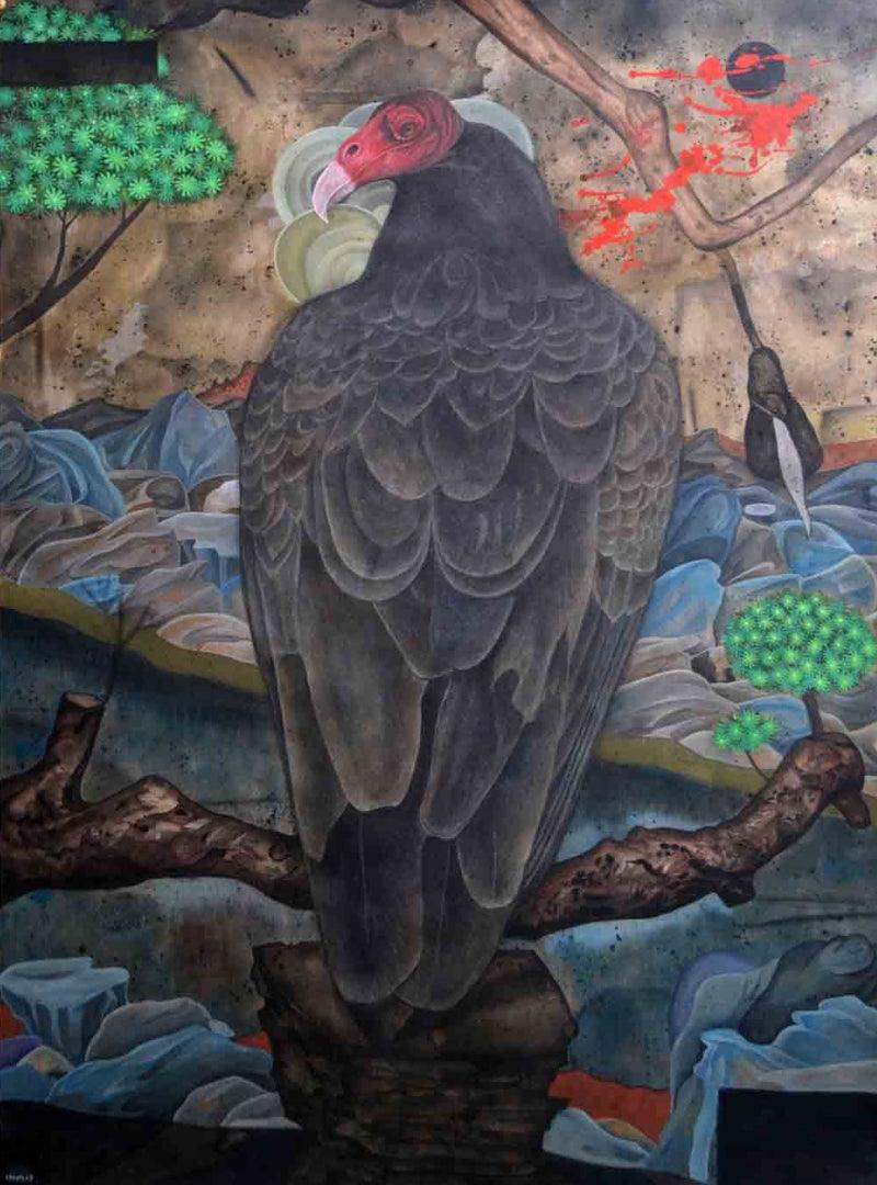 Animals mixed media painting titled 'Untitled 2', 60x42 inches, by artist Haraprasad Tripathy on Acid Free Paper