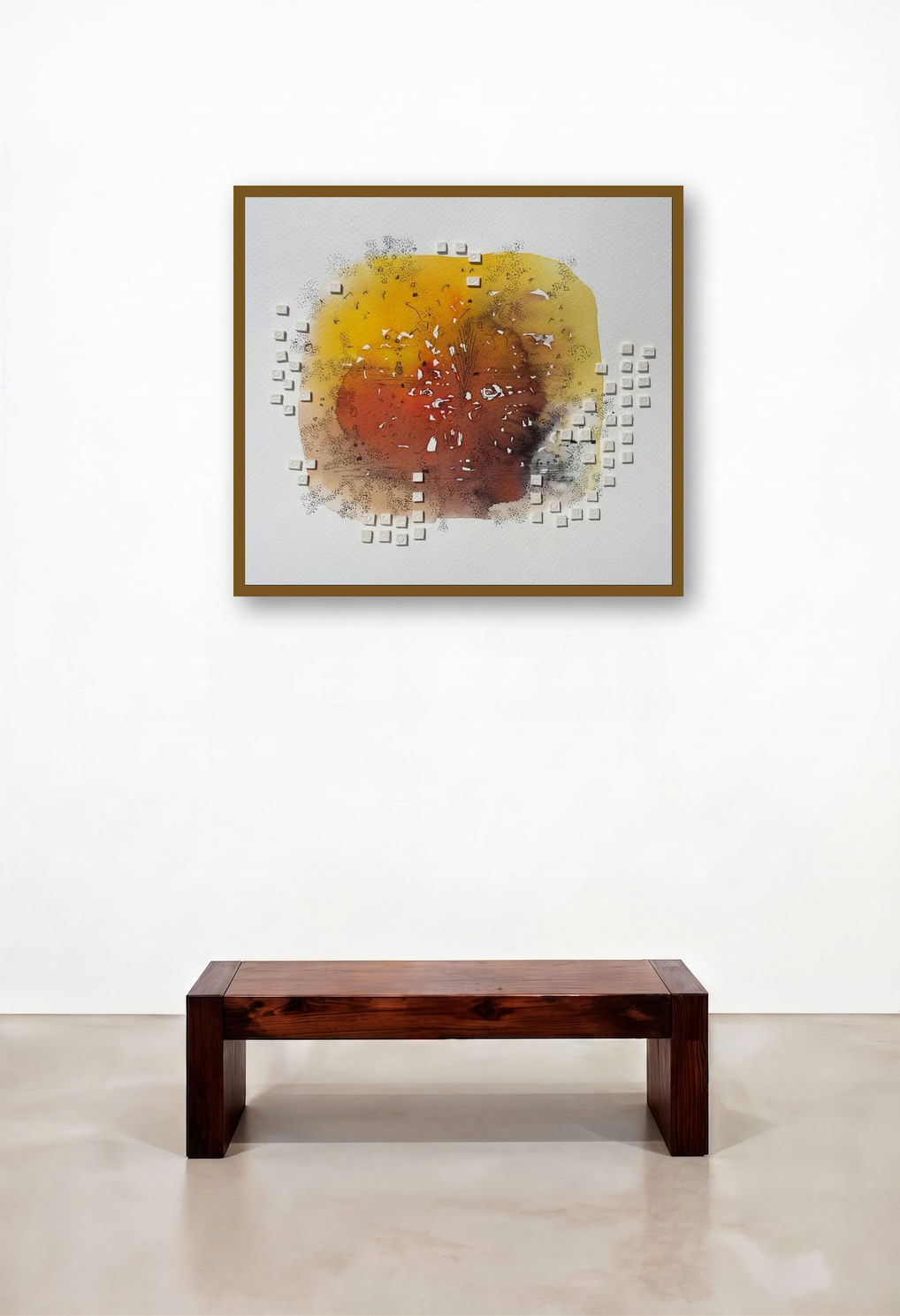 Untitled 2 (Emergence) by artist Jai Chouhan displayed in a Scandinavian Dining Room