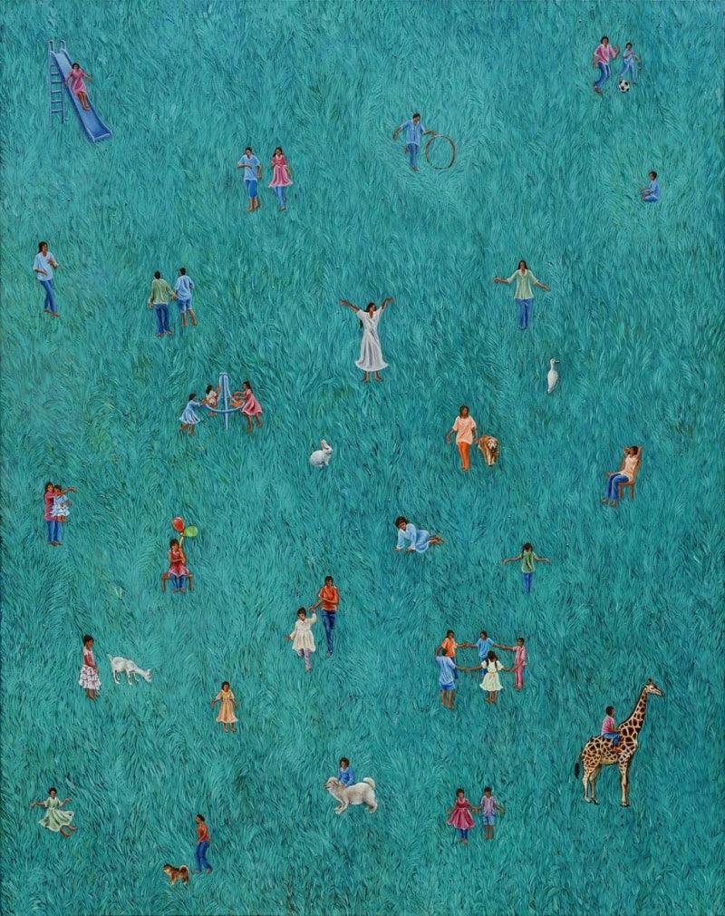 Figurative acrylic painting titled 'Untitled 2', 60x48 inches, by artist Debashish Dutta on Canvas