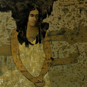 Figurative acrylic painting titled 'Untitled 2', 36x36 inches, by artist Swati Sable on Canvas