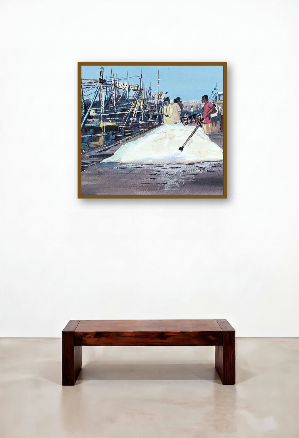 Untitled 2 (Sun-Kissed Day) by artist D Shiva Prasad Reddy displayed in a Elegant Family Room