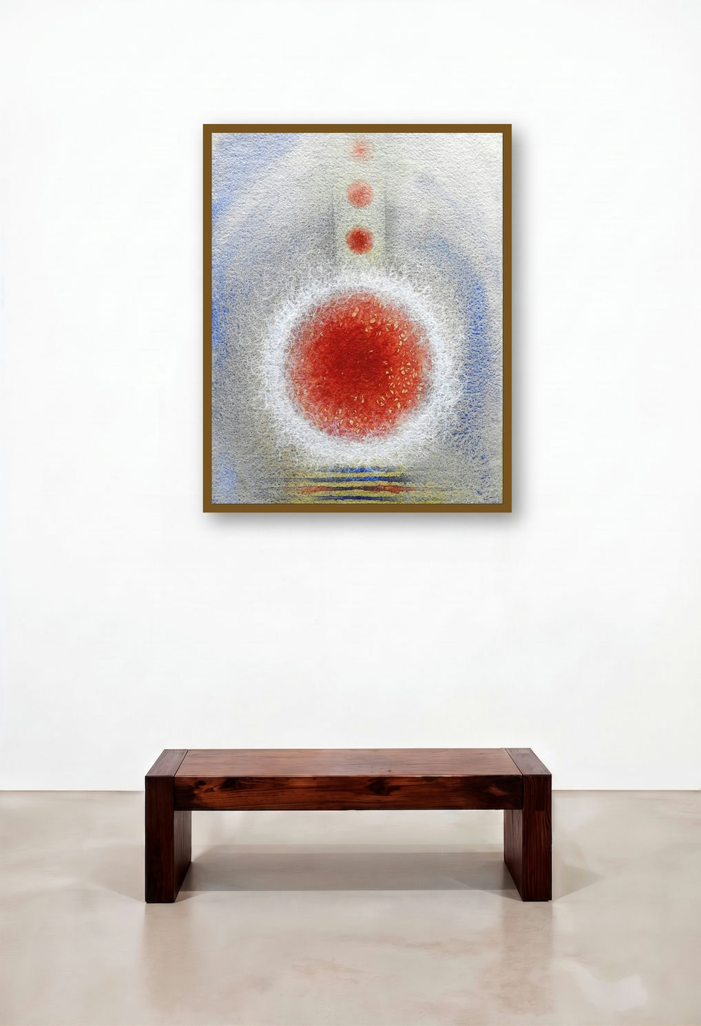 Untitled 2 (Cosmic Seed) by artist Anamika Kuchan displayed in a Boutique Hotel Style Living Room