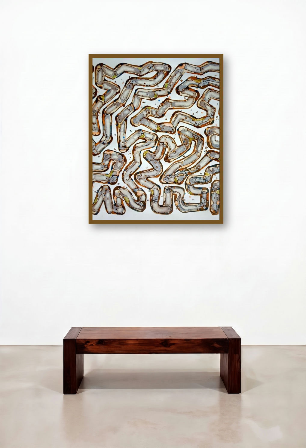 Untitled 2 (Networked) by artist Rajesh Shah displayed in a Classic Hallway
