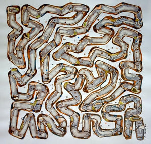 Abstract acrylic painting titled 'Untitled 2', 26x26 inches, by artist Rajesh Shah on Acid Free Paper