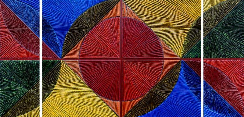 Abstract acrylic painting titled 'Untitled 201', 36x72 inches, by artist Sandesh Khule on Canvas