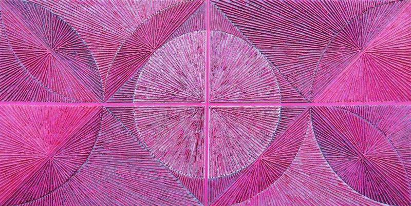 Abstract acrylic painting titled 'Untitled 202', 36x72 inches, by artist Sandesh Khule on Linen