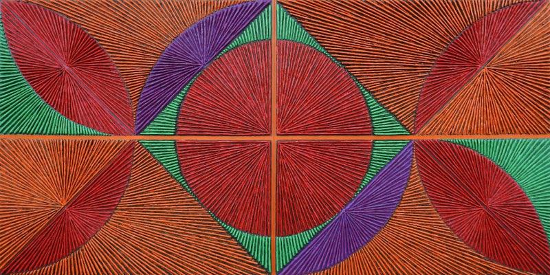 Abstract acrylic painting titled 'Untitled 203', 36x72 inches, by artist Sandesh Khule on Linen