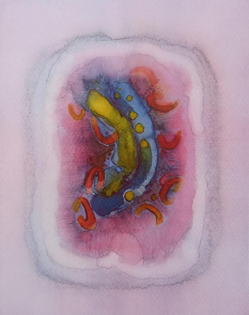 contemporary watercolor painting titled 'Untitled 21', 9x7 inches, by artist Jai Chouhan on Paper