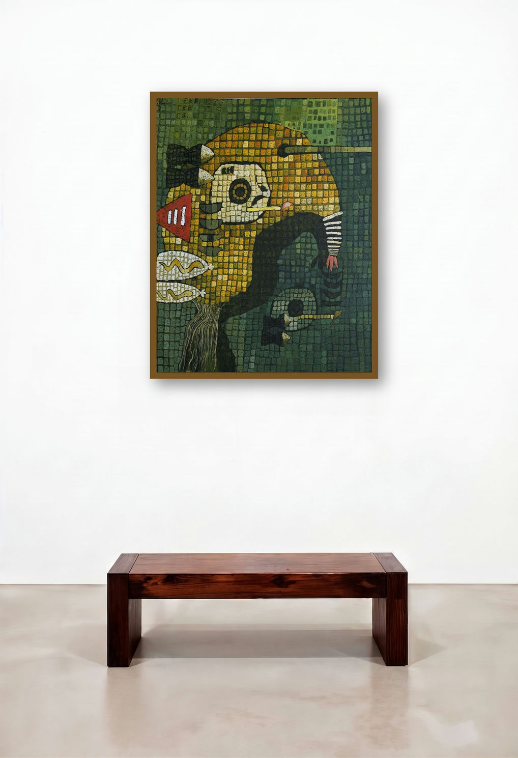 Untitled 21 (Enigmatic Entity**) by artist Vaishali Patil displayed in a Contemporary Luxury Foyer