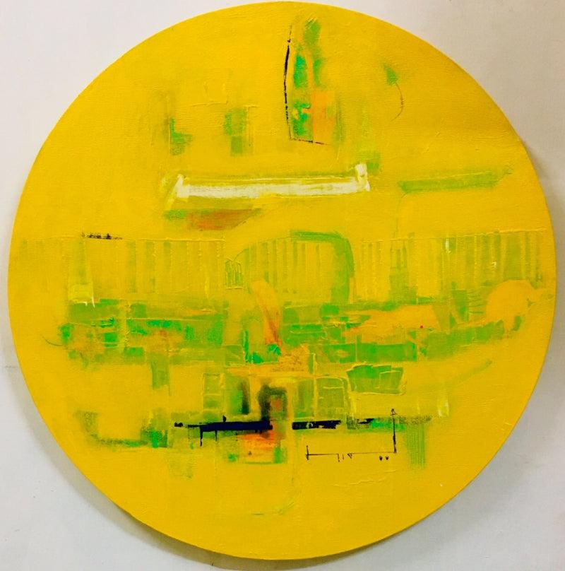 Abstract oil painting titled 'Untitled 21', 24x24 inches, by artist Prasad Mane on Canvas