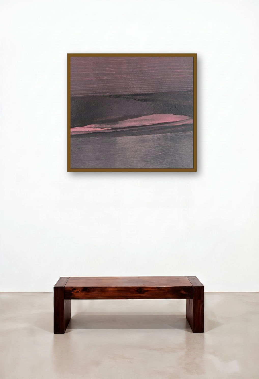 Untitled 21 (Dusk's Embrace) by artist Hemant Dhane displayed in a Eclectic Living Room