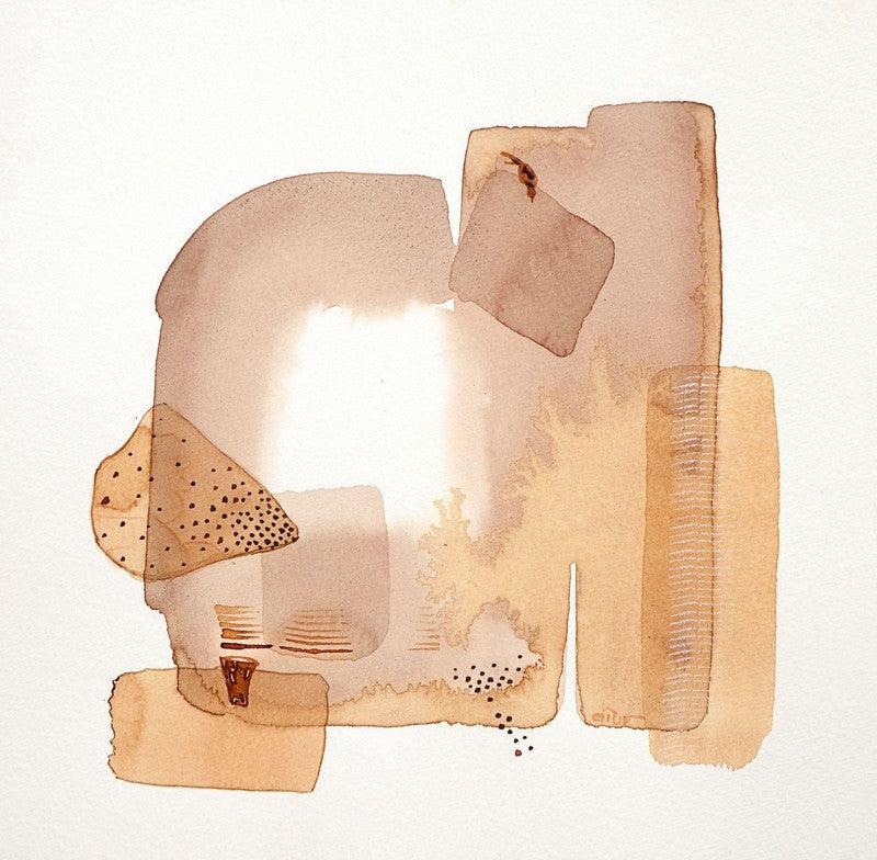 Abstract mixed media painting titled 'Untitled 21', 15x15 inches, by artist Veena Jain on Paper