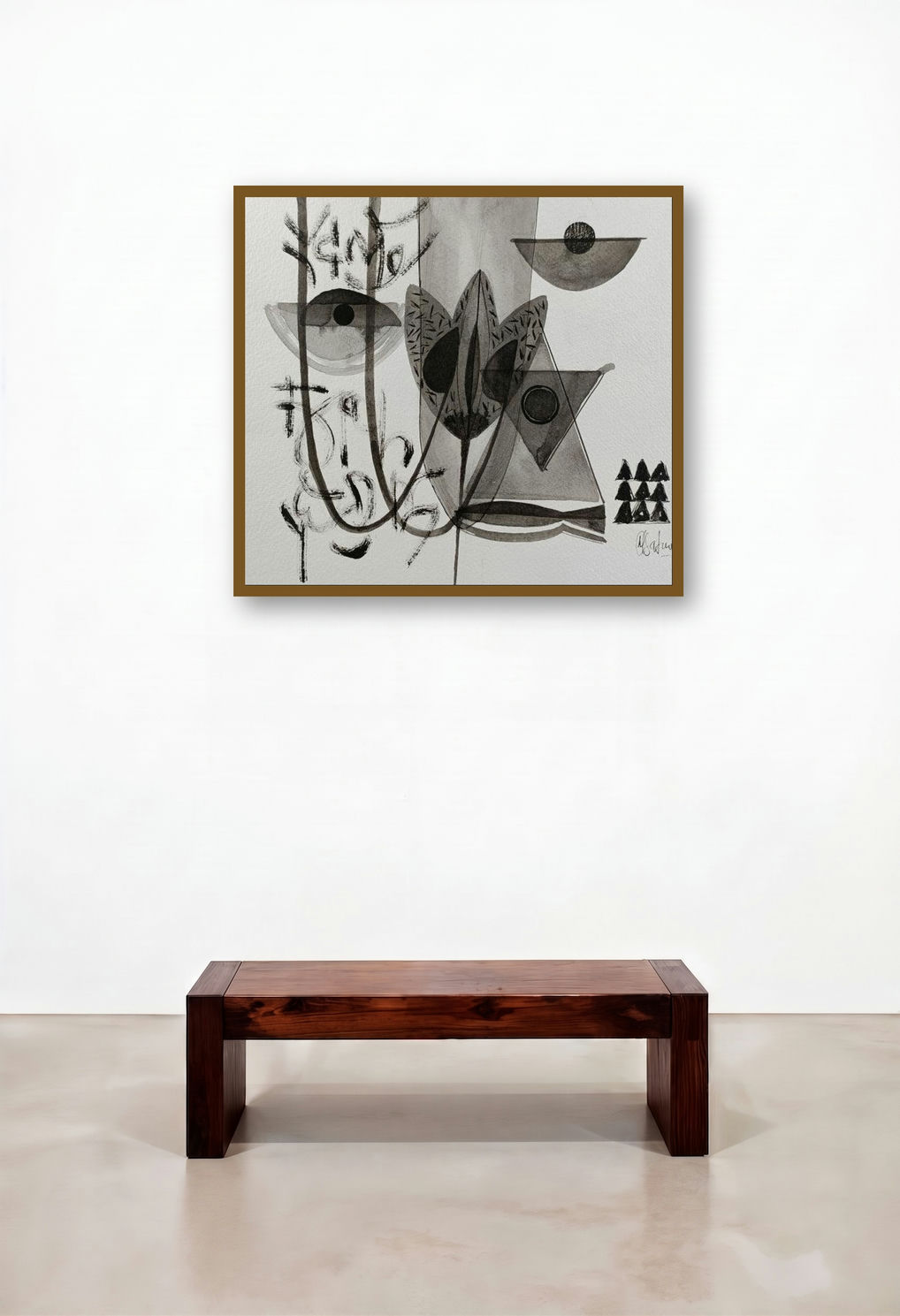 Untitled 210 (Cosmic Tapestry) by artist Narendra Jatav displayed in a Elegant Hotel Suite
