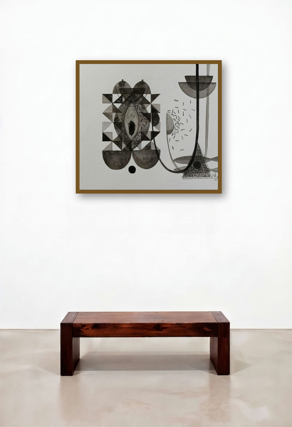 Untitled 211 (Cosmic Tapestry) by artist Narendra Jatav displayed in a Contemporary Luxury Hallway