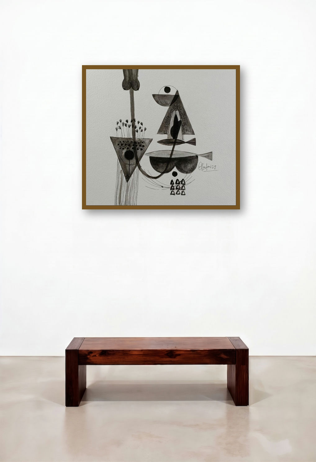 Untitled 213 (Cosmic Tapestry) by artist Narendra Jatav displayed in a Classic Library