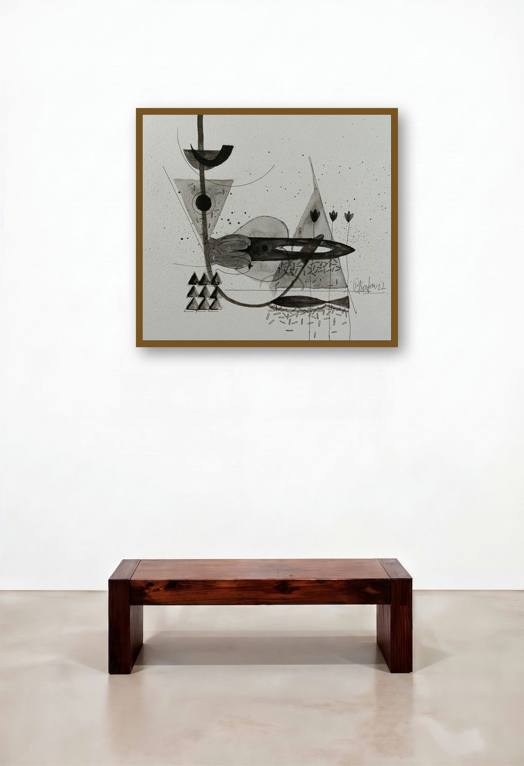Untitled 214 (Cosmic Tapestry) by artist Narendra Jatav displayed in a Classic Study