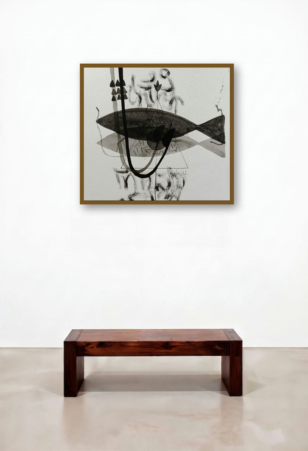 Untitled 215 (Cosmic Tapestry) by artist Narendra Jatav displayed in a Classic Home Office