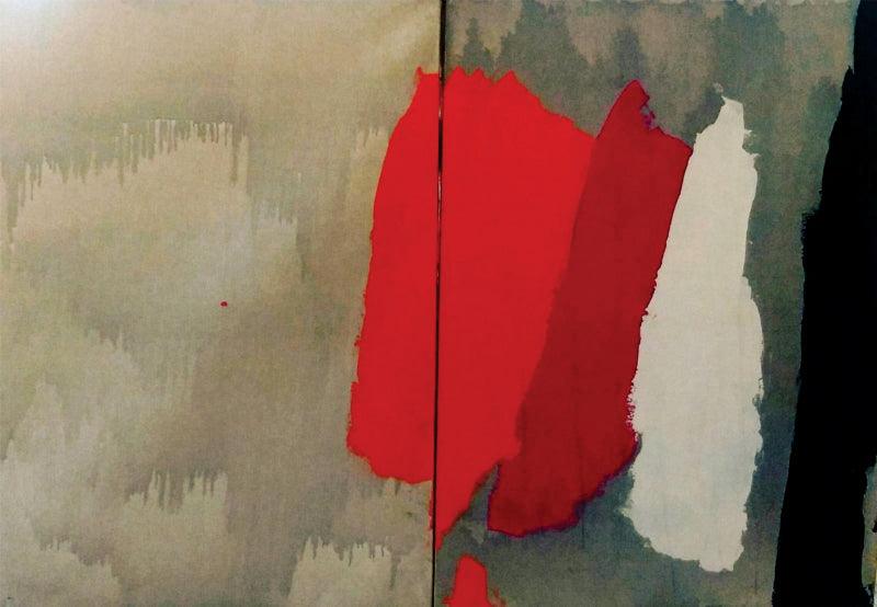 Abstract acrylic painting titled 'Untitled 22', 34x45 inches, by artist Ashvini Vidhate on Canvas