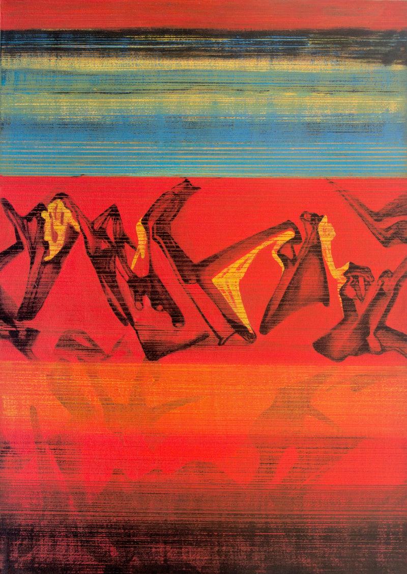 Abstract acrylic painting titled 'Untitled 22', 48x36 inches, by artist Chandan Bhowmick on Canvas