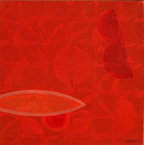 Abstract acrylic painting titled 'Untitled 22', 12x12 inches, by artist Bhushan Vaidhya on canvas