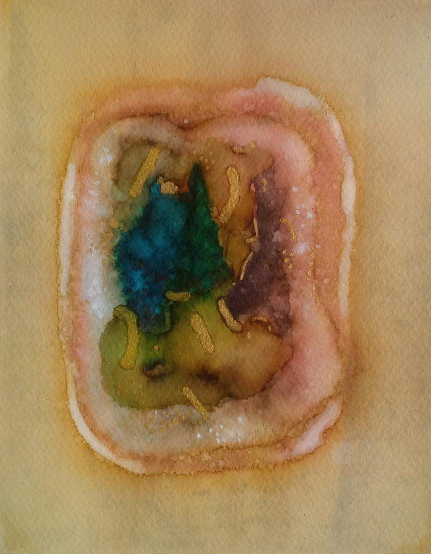 contemporary watercolor painting titled 'Untitled 22', 9x7 inches, by artist Jai Chouhan on Paper