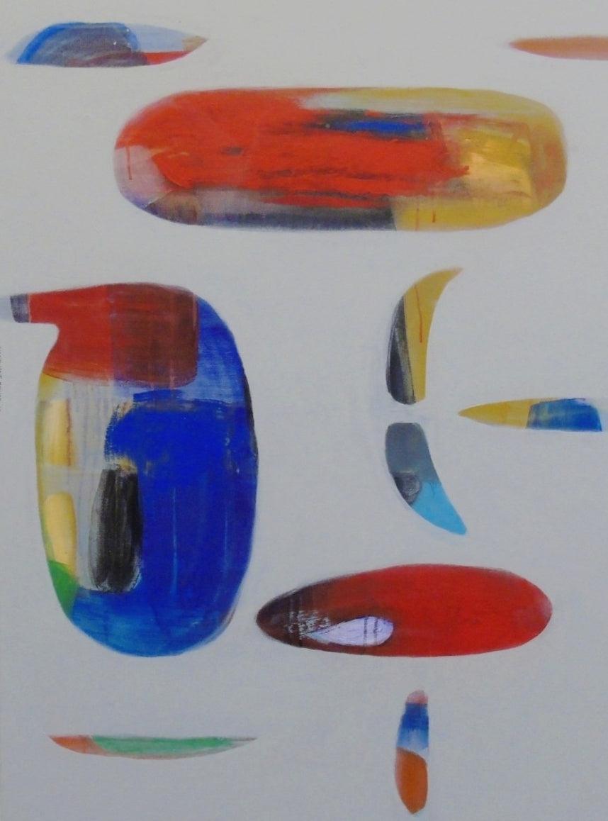 Abstract acrylic painting titled 'Untitled 22', 48x36 inches, by artist Yashwant Pawar on Canvas