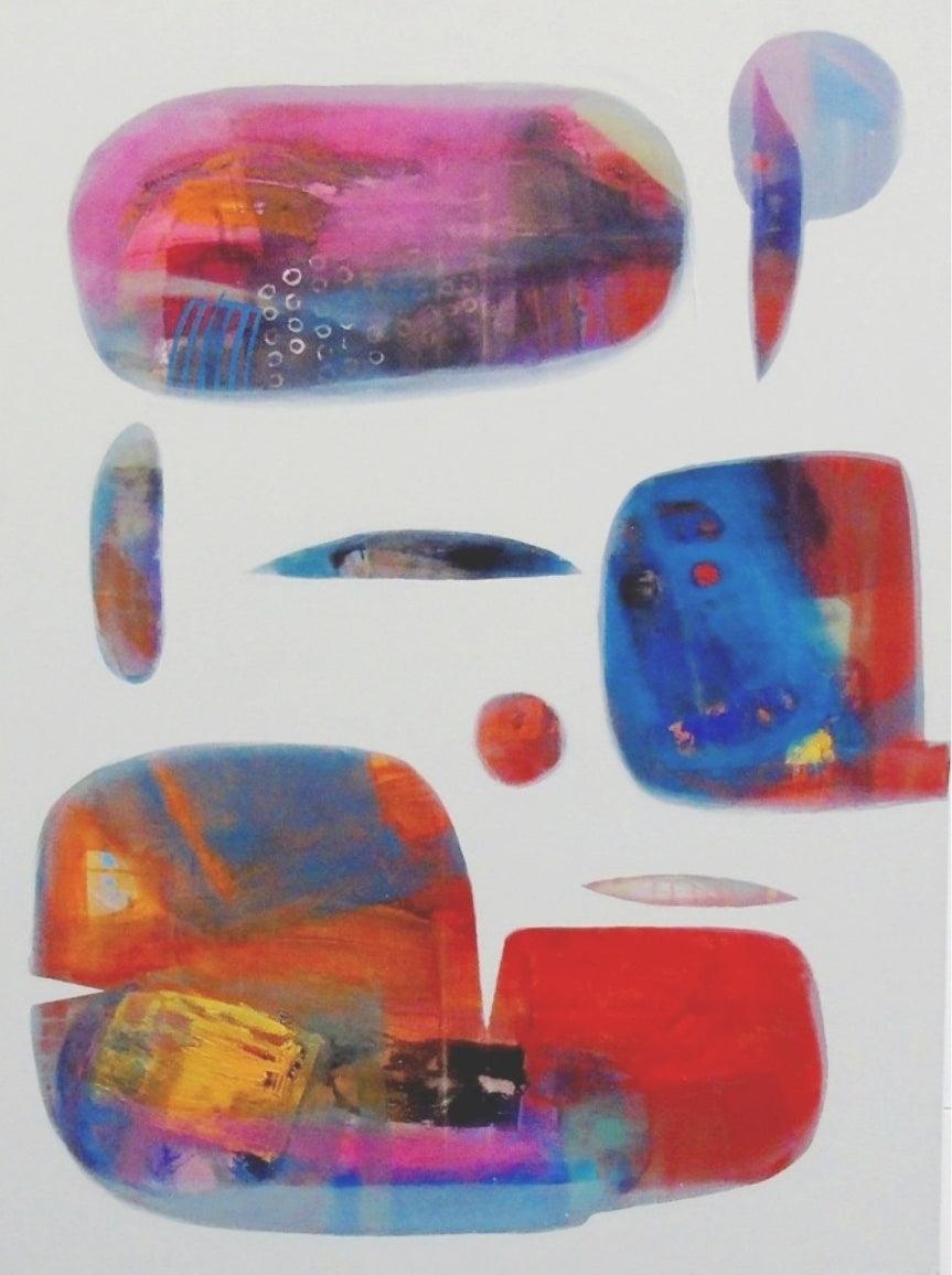 Abstract acrylic painting titled 'Untitled 23', 48x36 inches, by artist Yashwant Pawar on Canvas