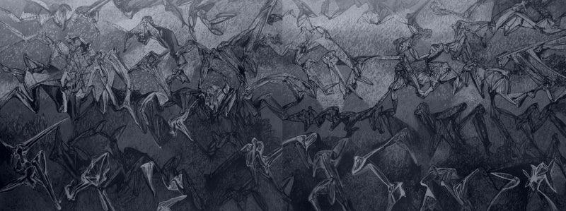 Abstract acrylic painting titled 'Untitled 23', 72x180 inches, by artist Chandan Bhowmick on Canvas